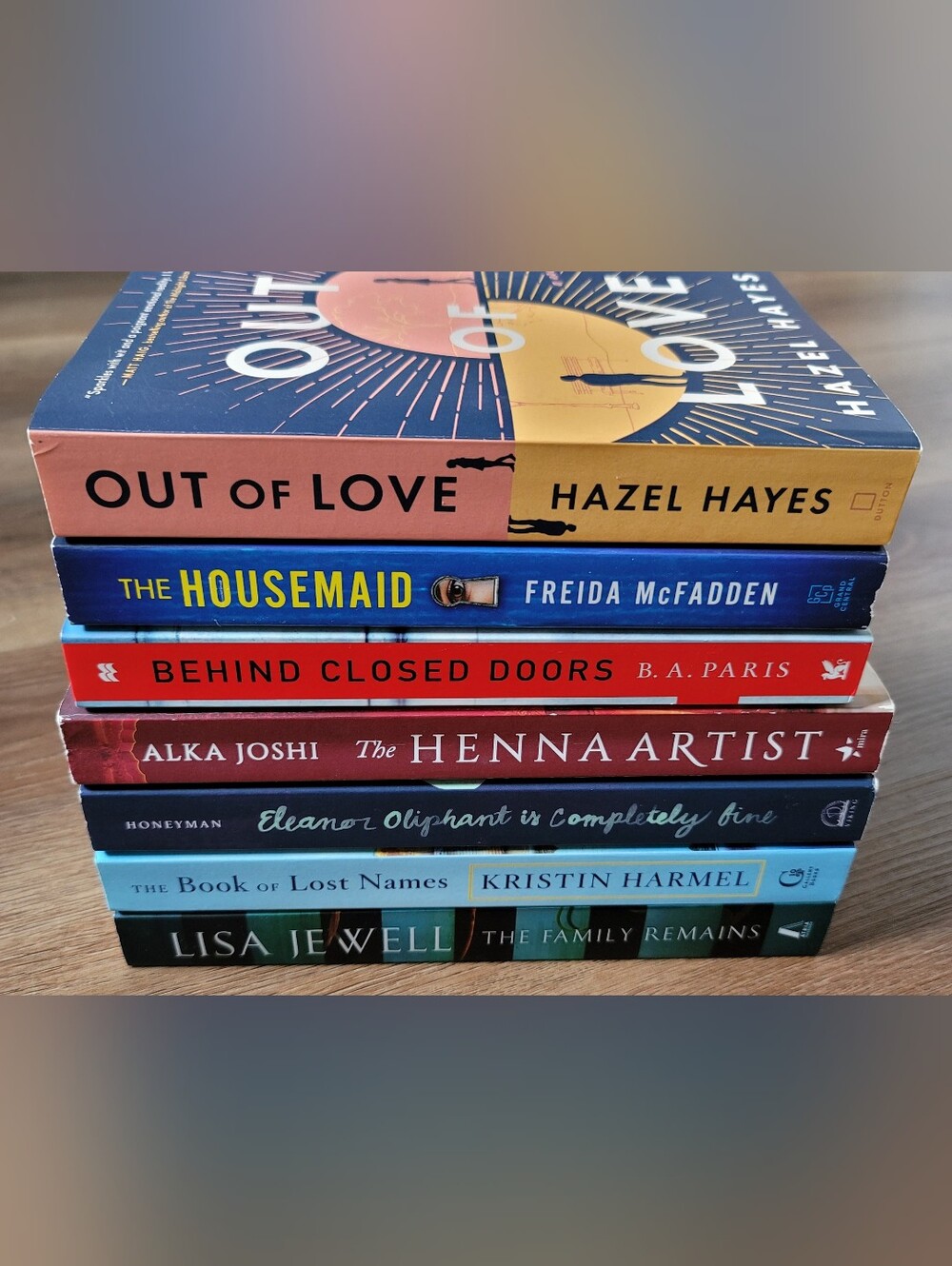 Best-selling Adult Novels: Kristin Hannah, Lisa Jewell,  Freida McFadden ++.